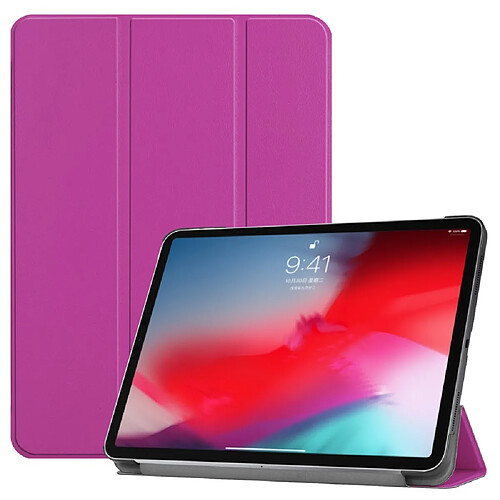 Etui en PU triple violet pour votre Apple iPad Pro 11-inch (2018)