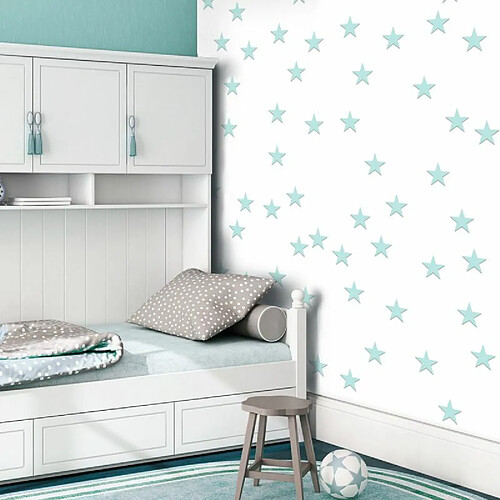 Paris Prix Papier Peint Stars Aquamarine 50x1000cm