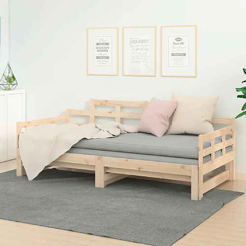 vidaXL Lit coulissant sans matelas bois de pin massif 2x(90x200) cm