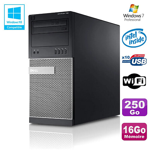 PC Tour Dell Optiplex 790 Intel G630 2,7Ghz 16Go Disque 250Go DVD WIFI Win 7 · Occasion