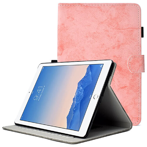 Etui en PU avec support, porte-carte et porte-stylo pour iPad Air (2013)/Air 2/9.7-pouces (2017)/(2018) - rose