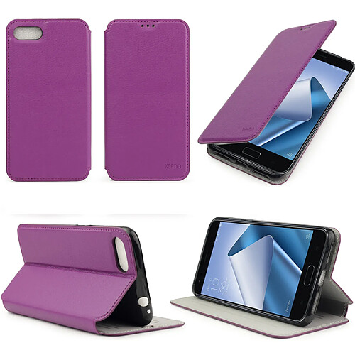 Etui luxe Zenfone 4 MAX PLUS / MAX PRO (ZC554KL) violet Ultra Slim Style Cuir avec stand - Housse coque de protection - accessoires pochette XEPTIO