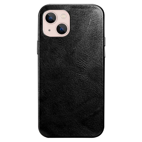 Coque en TPU + cuir véritable magnétique, antichoc pour votre iPhone 14 Plus - noir