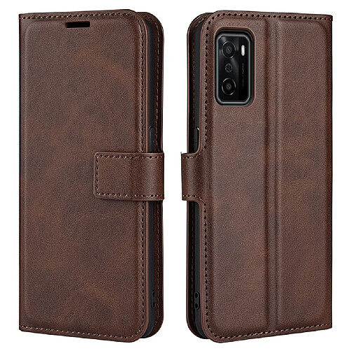 Etui en PU + TPU anti-chocs avec support, marron foncé pour votre Oppo A55s 5G