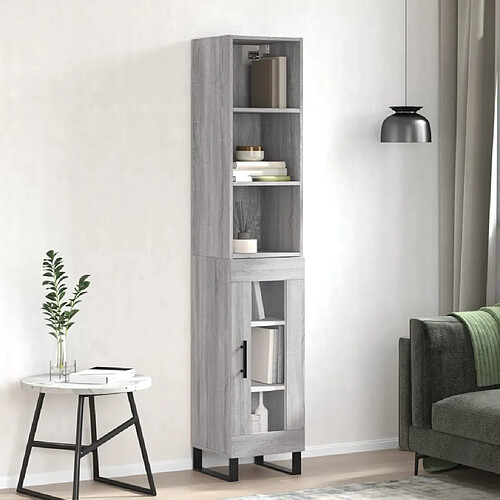 vidaXL Buffet haut Sonoma gris 34,5x34x180 cm Bois d'ingénierie