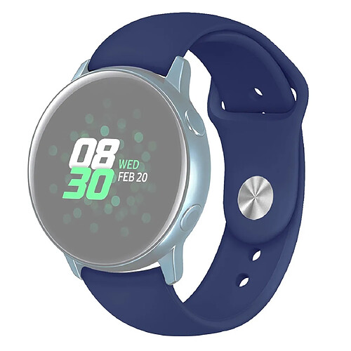 Wewoo Bracelet pour montre connectée Galaxy Watch Active 2 Smartwatch de poignet en silicone de couleur unieTaille L Bleu