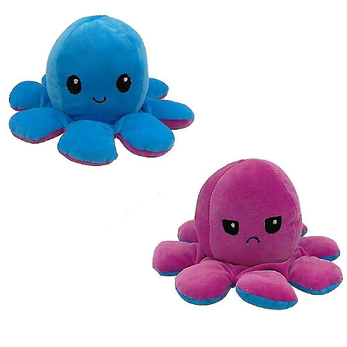 Universal Flip peluche belle poupée en peluche, simulation douce réversible ToyDarkBlue / Darkpurple