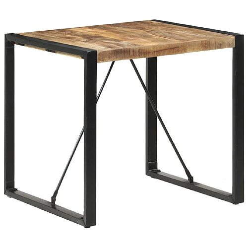 vidaXL Table à manger 80x80x75 cm Bois de manguier brut