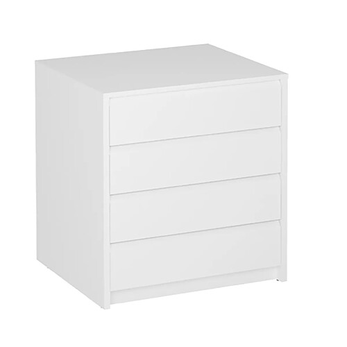 Pegane Commode Meuble de rangement coloris blanc - Longueur 50 x Hauteur 73.4 x Profondeur 45 cm