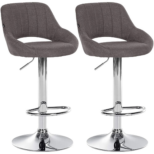 Non Lot de 2 tabourets de bar Milet tissu C