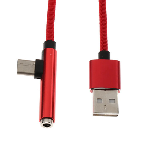 usb 3.0 type-c 3.5mm prise casque audio câble adaptateur chargeur séparateur rouge