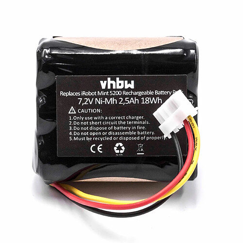 vhbw batterie remplacement pour iRobot 4409709, GPRHC202N026, W206001001399 pour aspirateur Home Cleaner (2500mAh, 7,2V, NiMH)