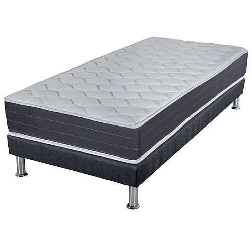 Ebac Matelas ressort + Sommier SR9 Deco 90x190 Rhodes - H. 24 cm - Soutien ferme