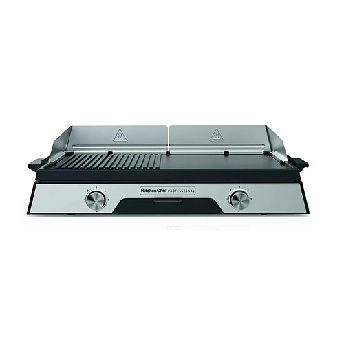 Plancha électrique 2200w plaque inox 52 x 31.5cm - PLANCHADUO2200 - KITCHEN CHEF