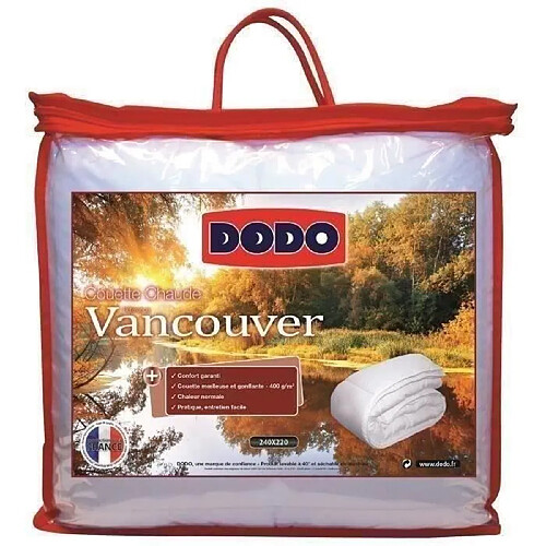 Dodo Couette chaude Vancouver - 240 x 260 cm - 400gr/m² - Blanc