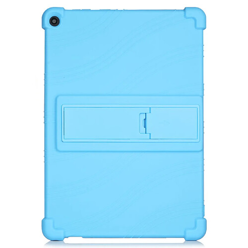 Coque en silicone avec béquille coulissante bleu clair pour votre Lenovo M10 FHD REL X605FC