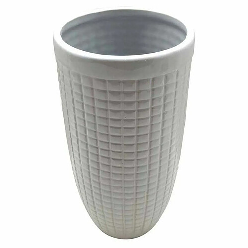 Paris Prix Vase Déco en Céramique Quadri 24cm Blanc