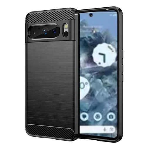 Xeptio Coque de protection brossée noire pour Google Pixel 8 Pro 5G souple Antichoc