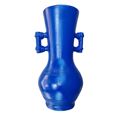 Vase Romimex Bleu de Colbat Céramique 20 x 40 x 22 cm Avec des poignées