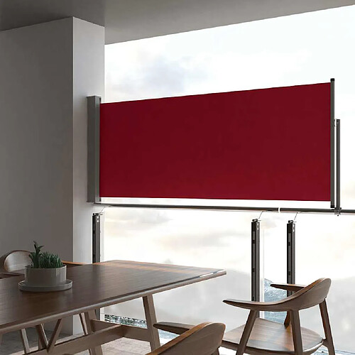 vidaXL Auvent latéral rétractable de patio 100x300 cm Rouge