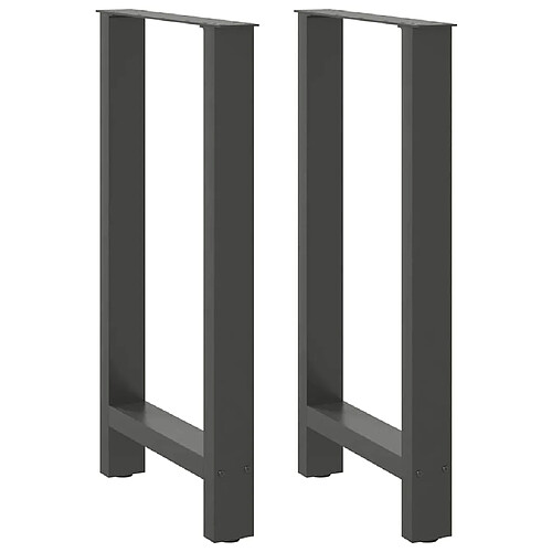 vidaXL Pieds de table basse anthracite 2 pcs 40x(90-91) cm acier