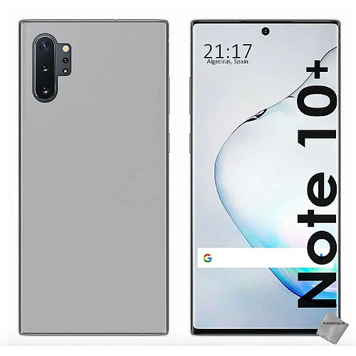 Htdmobiles Coque silicone gel fine pour Samsung Galaxy Note 10+ Plus + film ecran - BLANC TRANSPARENT