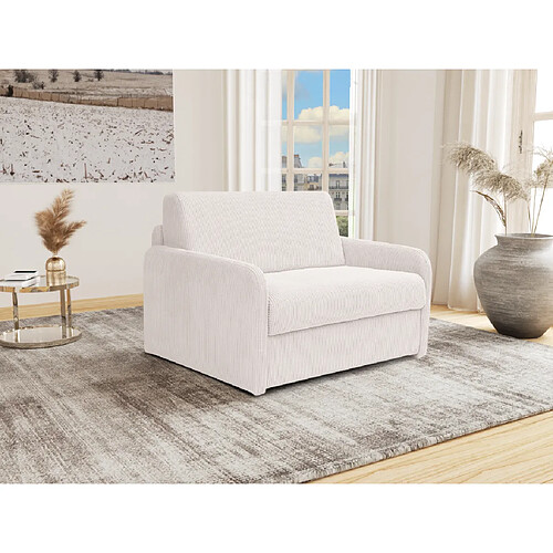 Vente-Unique Fauteuil convertible express en velours côtelé beige - Couchage 100 cm - NADOA