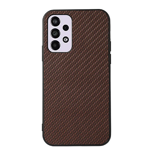 Coque en TPU + PU texture en fibre de carbone, anti-rayures marron pour votre Samsung Galaxy A33 5G