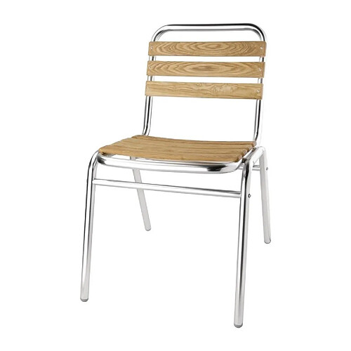 Chaises Bistro Frêne et Aluminium - Lot de 4 - Bolero