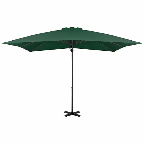 Maison Chic Parasol Jardin | Parasol en porte-à-faux et mat en aluminium 250x250 cm Vert - GKD21278