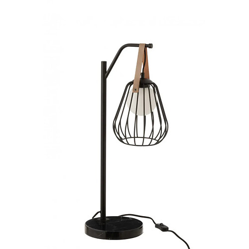 Dansmamaison Lampe Table Ignes Acier/Marbre Noir