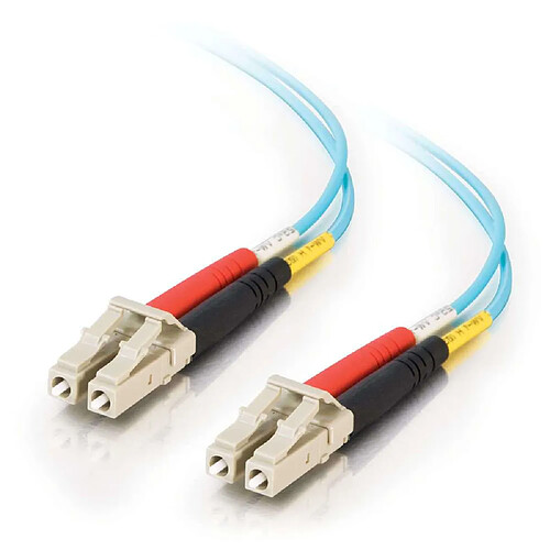 Cables To Go C2G Câble de raccordement en fibres optiques multimodes LC-LC 50/125 OM3 Duplex PVC (LSZH) 10 Gbit de 2 M - Aqua