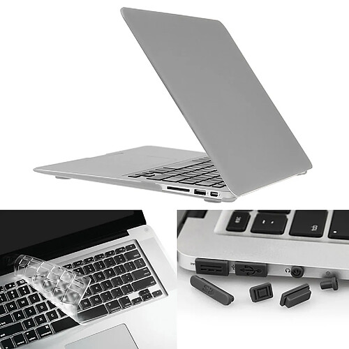 Wewoo Housse Étui argent pour Macbook Air 13,3 pouces Chapeau-Prince 3 en 1 givré Hard Shell de protection en plastique avec Keyboard Guard & Port prise de poussière