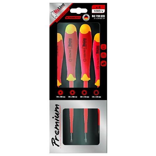 kit de 4 tournevis 1000 v i-slim premium - torx - bizline