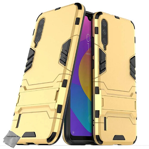 Htdmobiles Coque rigide anti choc pour Xiaomi Mi A3 + verre trempe - OR