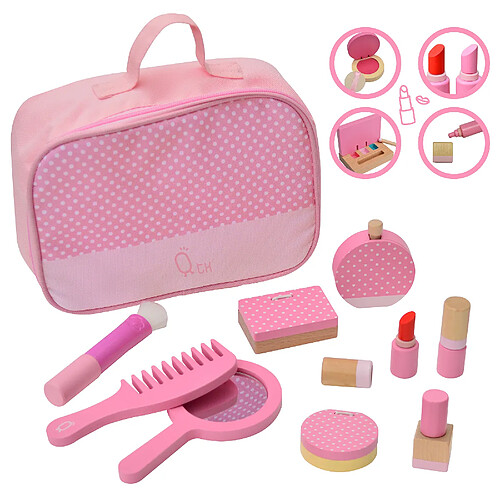 Fantasy Fields Trousse faux maquillage enfant fille jouet imitation cosmétique 10 accessoires rose Teamson Kids TK-W00010