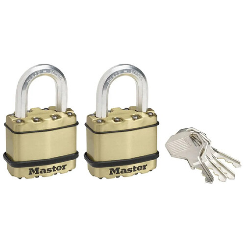 Master Lock Cadenas Excell 2 pcs Acier 45 mm M1BEURT