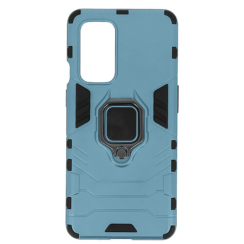 Avizar Coque OnePlus 9 Hybride Antichoc Bague Métallique Support bleu