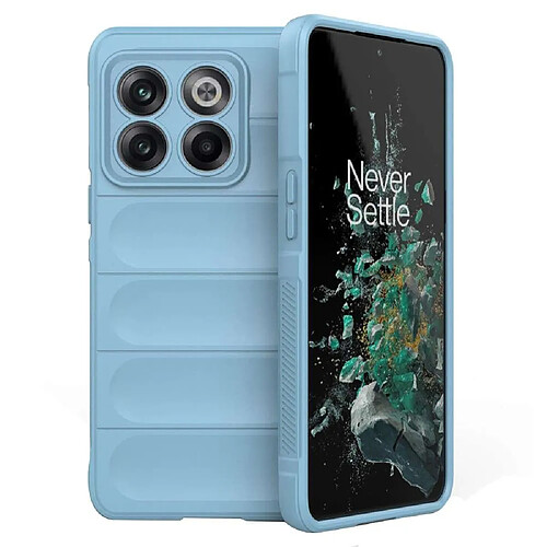 Htdmobiles Coque pour OnePlus 10T 5G - housse etui silicone gel fine + verre trempe - BLEU CLAIR