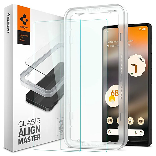 Spigen Sgp Spigen AlignMaster Verre Trempé compatible avec Google Pixel 6a, Ultra Claire, Résistant aux Rayures, 9H Protection écran