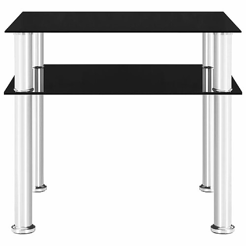 Maison Chic Table d'appoint | Table Basse Noir 45x50x45 cm Verre trempé -GKD81880