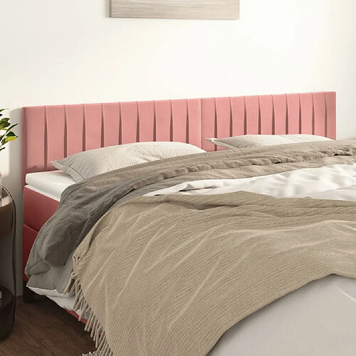 vidaXL Têtes de lit 2 pcs Rose 80x5x78/88 cm Velours