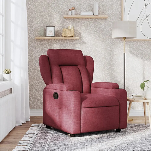 Maison Chic Fauteuil inclinable,Fauteuil luxe de relaxation Rouge bordeaux Tissu -MN72132