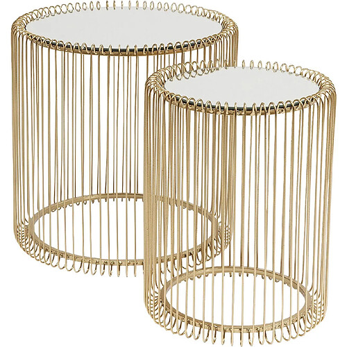 Karedesign Tables d'appoint Wire laiton set de 2 Kare Design