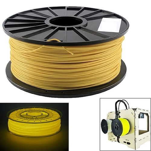 Wewoo Filaments d'imprimante 3D lumineux de jaune PLA 1.75 millimètres, environ 345m