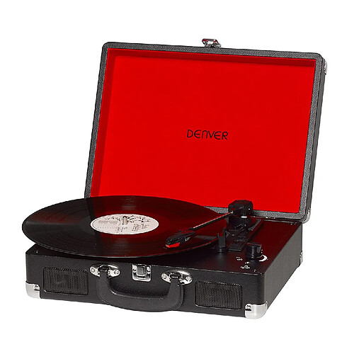 Lecteur de disques vinyles Denver VPL-120BLACK, Haut-parleurs intégrés, Sortie Phono, pour vinyles 33 1/3, 45 et 78 Tours