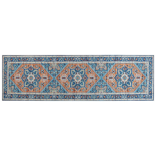 Beliani Tapis bleu et orange 60 x 200 cm RITAPURAM