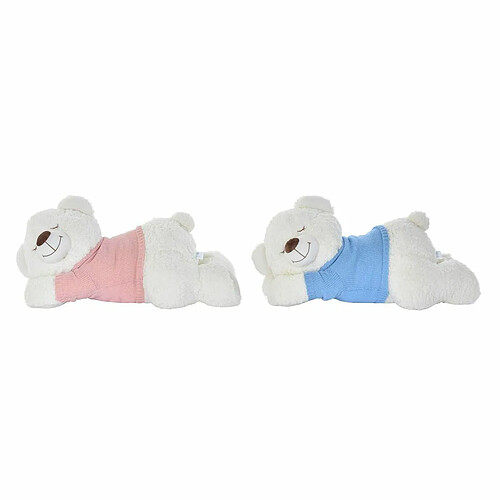 Ours en peluche DKD Home Decor 70 x 30 x 30 cm Bleu Rose Blanc Enfant (2 Unités)