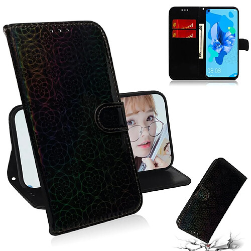 Wewoo Housse Coque Pour Huawei P20 Lite 2019 / Nova 5i Couleur unie Boucle magnétique colorée Flip horizontal en cuir PU avec support et fentes cartes et portefeuille et lanière noir