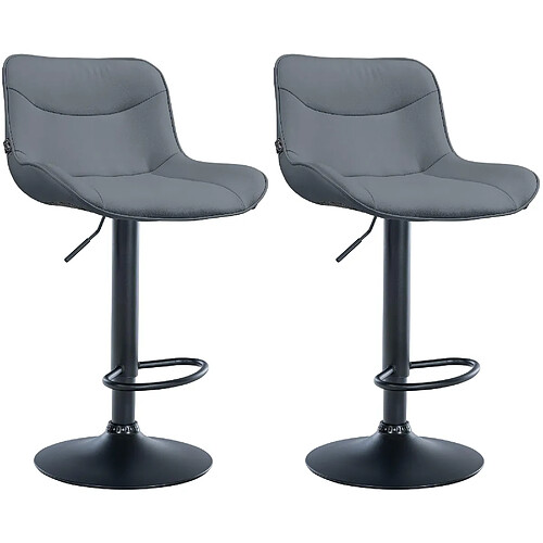 Non Lot de 2 tabourets de bar Vonore simili cuir noir